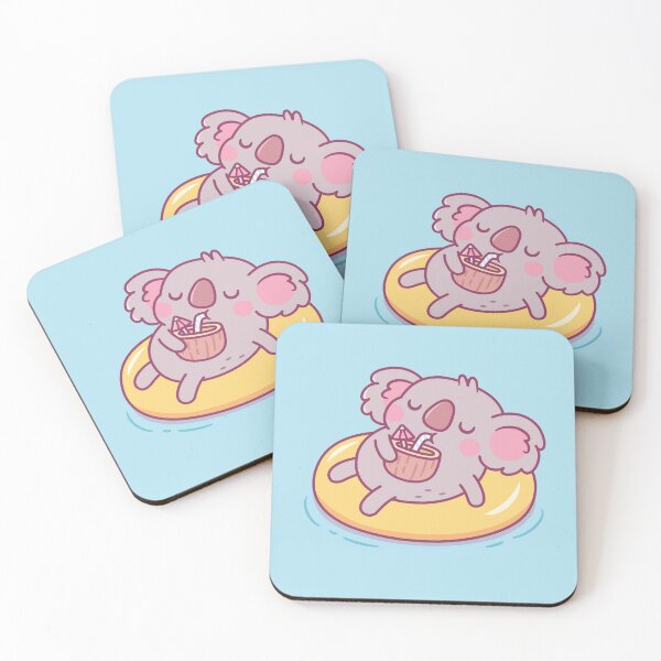 Item preview, Cute Koala Chilling On Pool Float And Drinking Coconut Water designed and sold by rustydoodle.