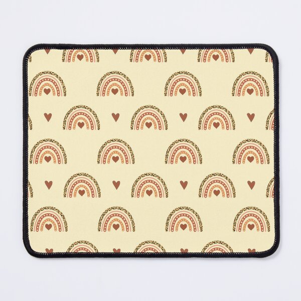Item preview, atheistic boho rainbow pattern with leopard skin and cute hearts, designed and sold by BeCoolArt.