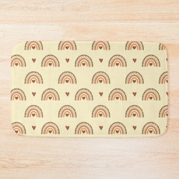 Item preview, atheistic boho rainbow pattern with leopard skin and cute hearts, designed and sold by BeCoolArt.