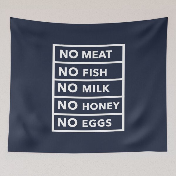 Item preview, No Meat No Fish No Milk No Honey No Eggs Go Vegan designed and sold by PunfunStudio.