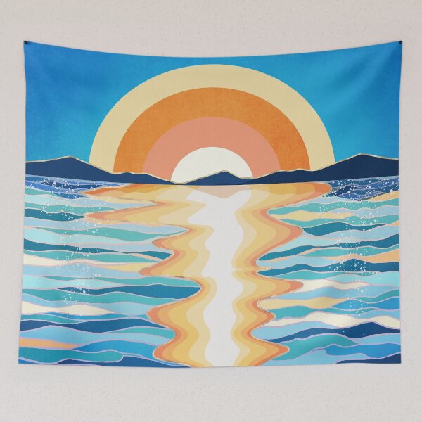 Item preview, Retro Ocean Sun designed and sold by spacefrogdesign.