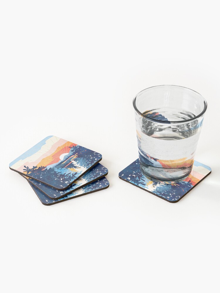 Thumbnail 2 of 5, Coasters (Set of 4), Sunset Lake designed and sold by spacefrogdesign.