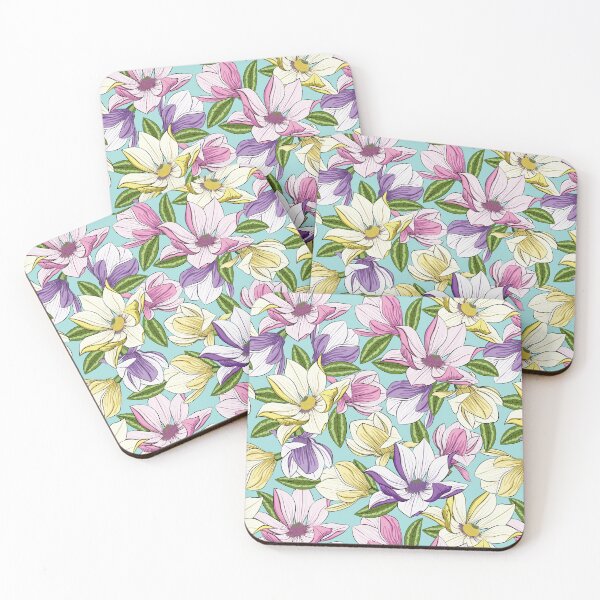 Aperçu de l'œuvre Copie du motif de fleurs de magnolia coloré créée et vendue par Ayesha Saleem.
