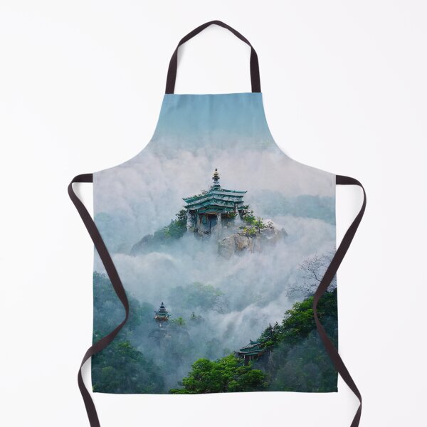 Item preview, Imaginary Korean Temple on a foggy mountain designed and sold by Created-by-AI.