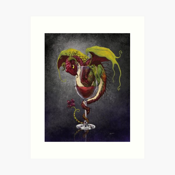 Red Wine Dragon Art Print