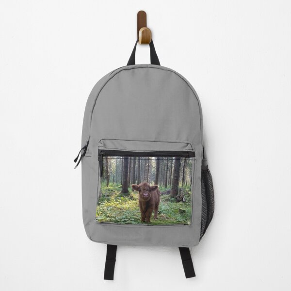 Item preview, Tiny Fluffy Scottish Highland Cattle Calf in forest 4038 designed and sold by SaarelaHighland.