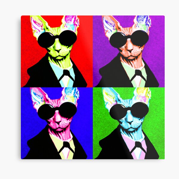 Pop Art Sphynx Cat Metal Print