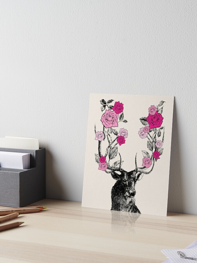 Creative Gallery Prince Of The Forest - Deer Rose 16 X 20 Canvas Wall Art  Print