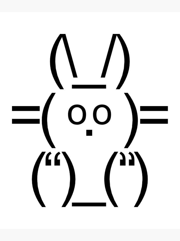 "ASCII rabbit bunny hare cony leveret Char" Poster for Sale by