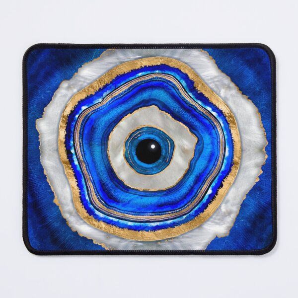 Item preview, Evil Eye Watercolor agate and gold designed and sold by k9printart.