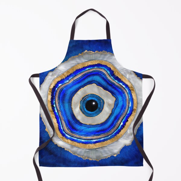 Item preview, Evil Eye Watercolor agate and gold designed and sold by k9printart.
