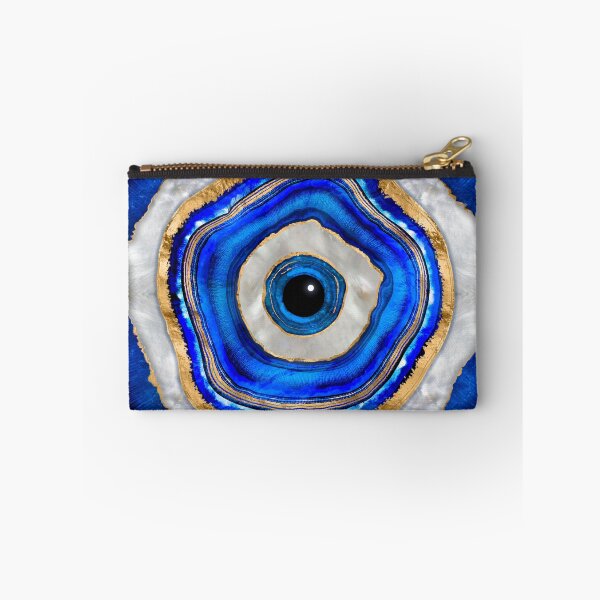 Item preview, Evil Eye Watercolor agate and gold designed and sold by k9printart.