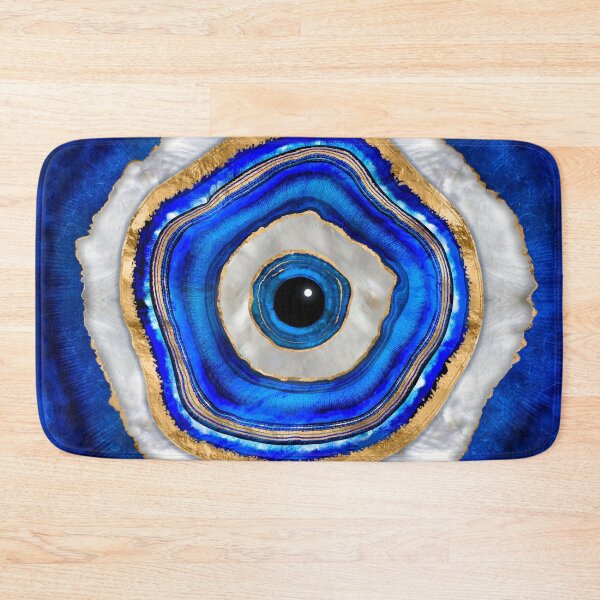 Item preview, Evil Eye Watercolor agate and gold designed and sold by k9printart.