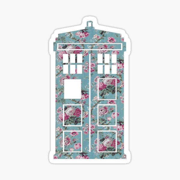 Floral Police Box Sticker
