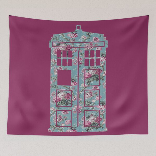 Item preview, Floral Police Box designed and sold by fashionsforfans.