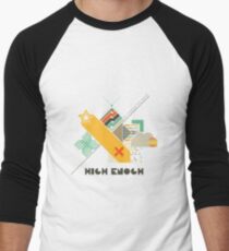 High Enough Retro art Men's Baseball ¾ T-Shirt