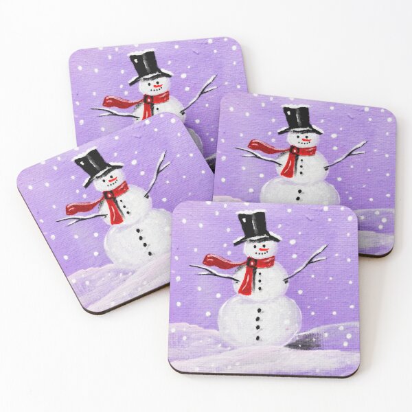 Item preview, Happy snowman painted on canvas - this is a cute winter motif designed and sold by Anke Franikowski.