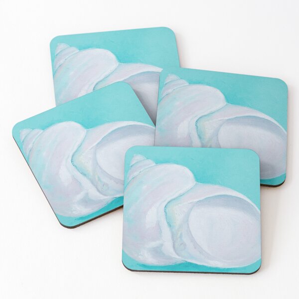 Item preview, White spiral shell painting designed and sold by MatsonArtDesign.