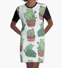 Cactus Cats Graphic T-Shirt Dress