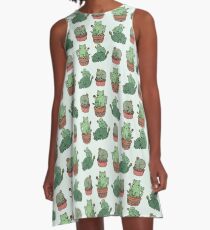 Cactus Cats A-Line Dress