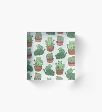Cactus Cats Acrylic Block