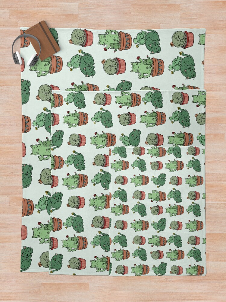 Alternate view of Cactus Cats Throw Blanket