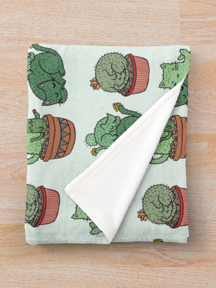 Cactus Cats Throw Blanket for Sale by dcrownfield Redbubble