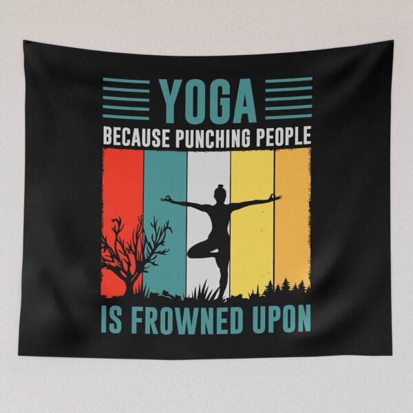 Item preview, Half Moon Yoga Pose and Yoga Because Punching is Frowned Upon Classic  designed and sold by thickegekasl.