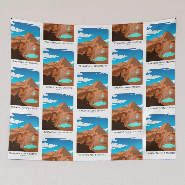 Item preview, Tongariro Alpine Crossing - Minimalist Travel Style - Vintage Travel Art designed and sold by PopCultArcade.