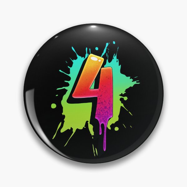 Item preview, Graffiti Number 4 Digit Colorful Paint Splash Style designed and sold by ToTheNextLetter.