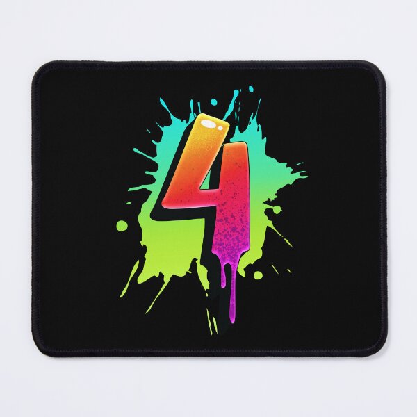 Item preview, Graffiti Number 4 Digit Colorful Paint Splash Style designed and sold by ToTheNextLetter.