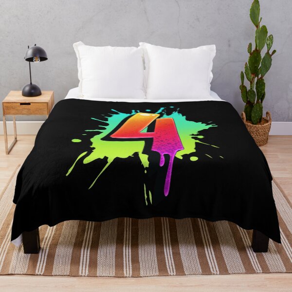 Item preview, Graffiti Number 4 Digit Colorful Paint Splash Style designed and sold by ToTheNextLetter.