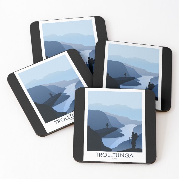 Item preview, Trolltunga - Minimalist Travel Style - Vintage Travel Art designed and sold by PopCultArcade.