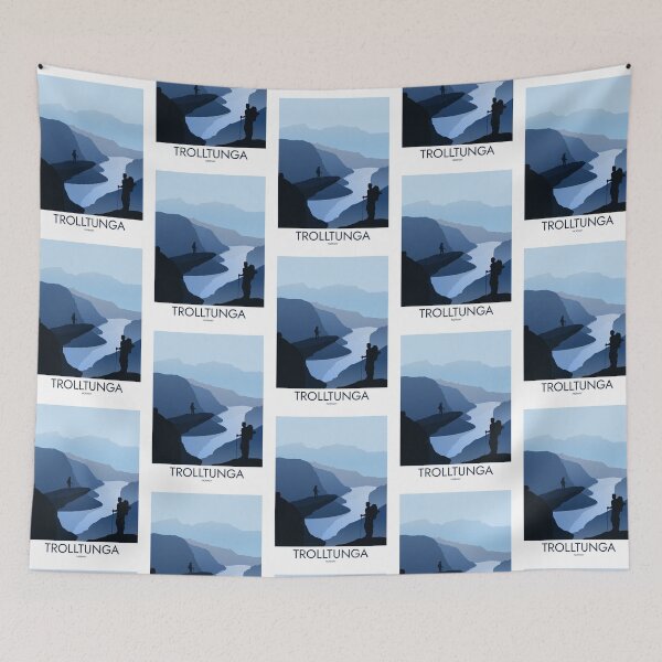 Item preview, Trolltunga - Minimalist Travel Style - Vintage Travel Art designed and sold by PopCultArcade.