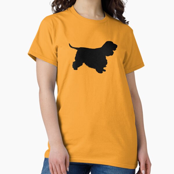 english cocker spaniel silhouette schwarz Classic T-Shirt