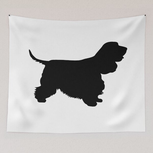 Item preview, english cocker spaniel silhouette black designed and sold by dog-shirt.