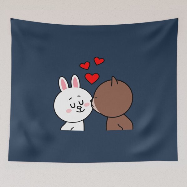 Item preview, Brown Bear Cony Bunny Rabbit The Kiss designed and sold by DevaBomba.