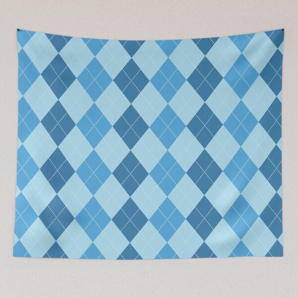 Item preview, Blue and Light Blue Geometric Argyle Plaid Gingham Diamond Pattern designed and sold by PatternMama.