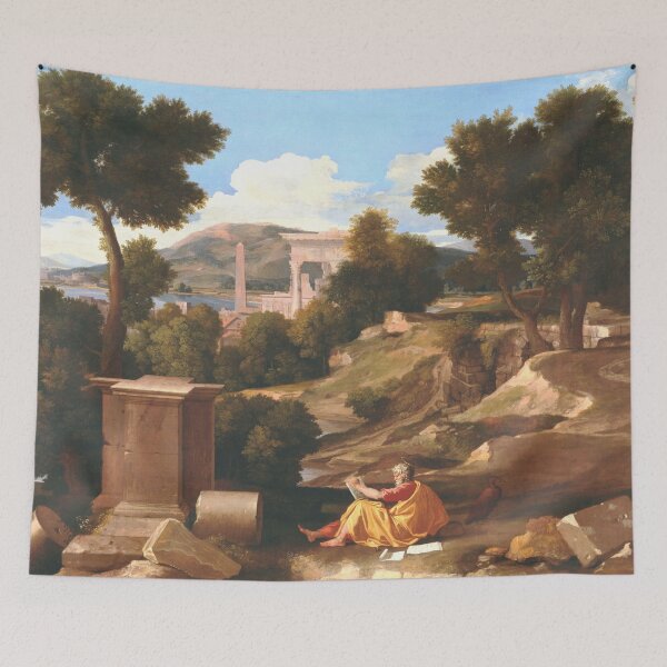 Item preview, Landscape with Saint John on Patmos. Nicolas Poussin designed and sold by OldTimeArt.