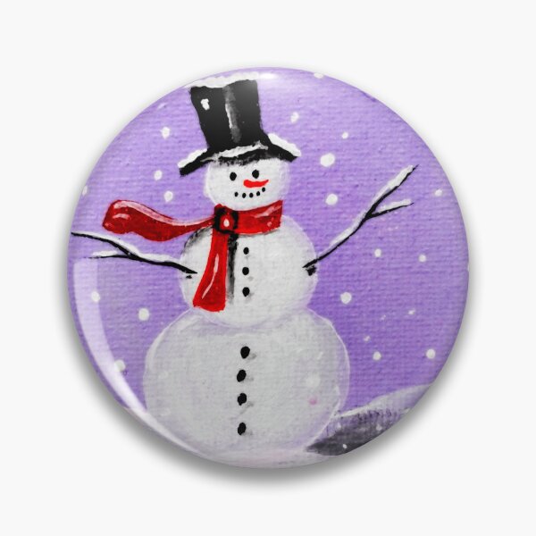 Item preview, Happy snowman painted on canvas - this is a cute winter motif designed and sold by Anke Franikowski.