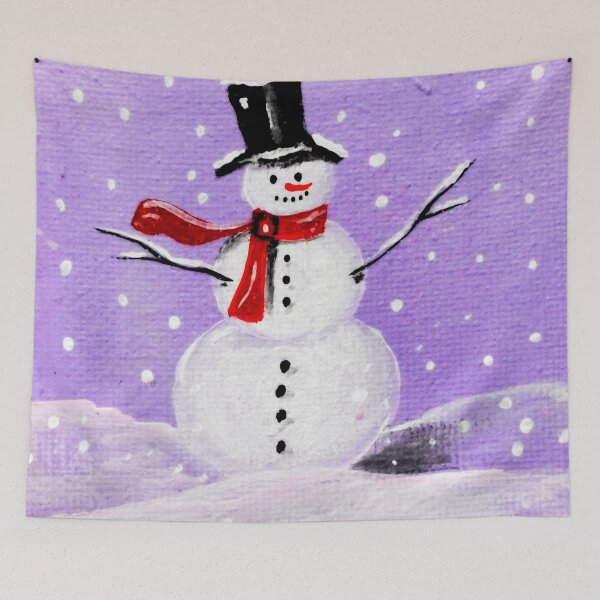 Item preview, Happy snowman painted on canvas - this is a cute winter motif designed and sold by Anke Franikowski.
