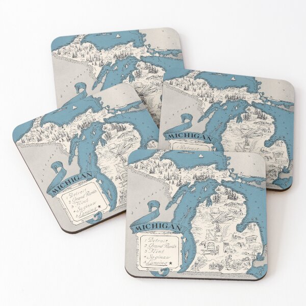 Item preview, Vintage 1926 Michigan state map - Christmas gift idea designed and sold by mappendant.