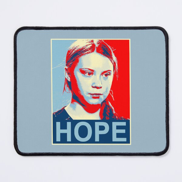 Item preview, Light Blue Greta Thunberg Environmental Activist HOPE Style of Bernard Fairey  designed and sold by AdalbetHaman.