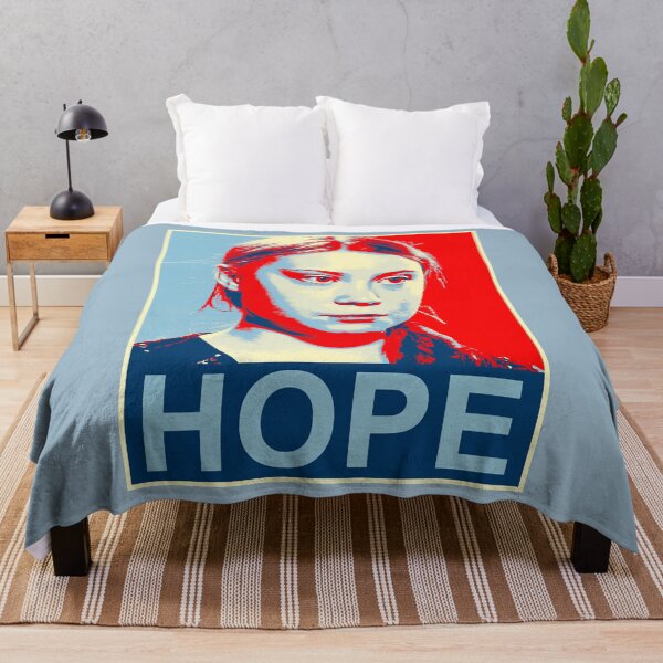 Item preview, Light Blue Greta Thunberg Environmental Activist HOPE Style of Bernard Fairey designed and sold by AdalbetHaman.