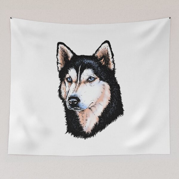 Item preview, Siberian husky portrait designed and sold by Motivburg.