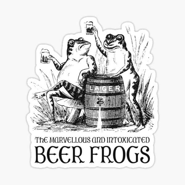 The Marvellous and Intoxicated Beer Frogs Sticker