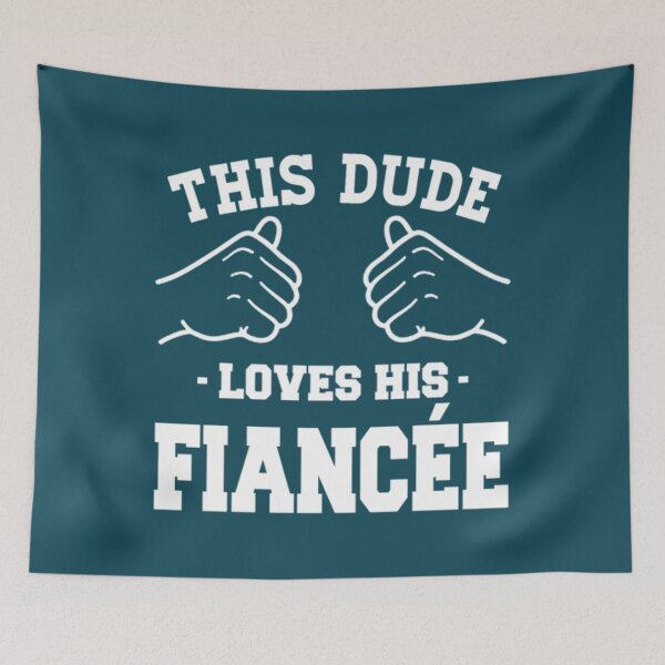 Item preview, This dude loves his fiance'e shirt -Gifts for hub designed and sold by JurrienAanholt.
