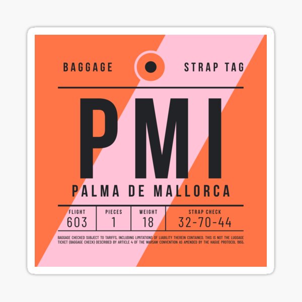 Item preview, Luggage Tag E - PMI Palma de Mallorca Spain designed and sold by VoodooCircus.