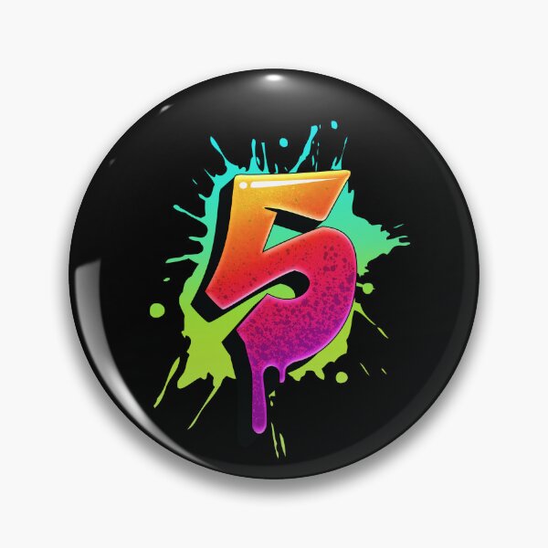 Item preview, Graffiti Number 5 Digit Colorful Paint Splash Style designed and sold by ToTheNextLetter.