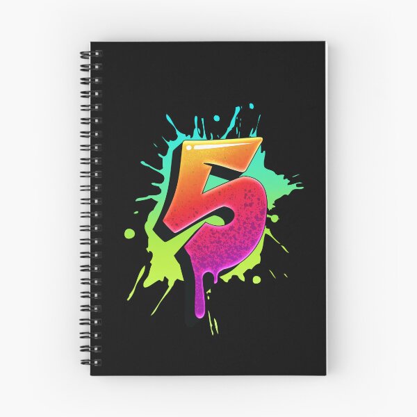 Item preview, Graffiti Number 5 Digit Colorful Paint Splash Style designed and sold by ToTheNextLetter.